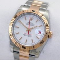 Rolex Datejust Turn-O-Graph Ref 116261 SS/RG White Dial